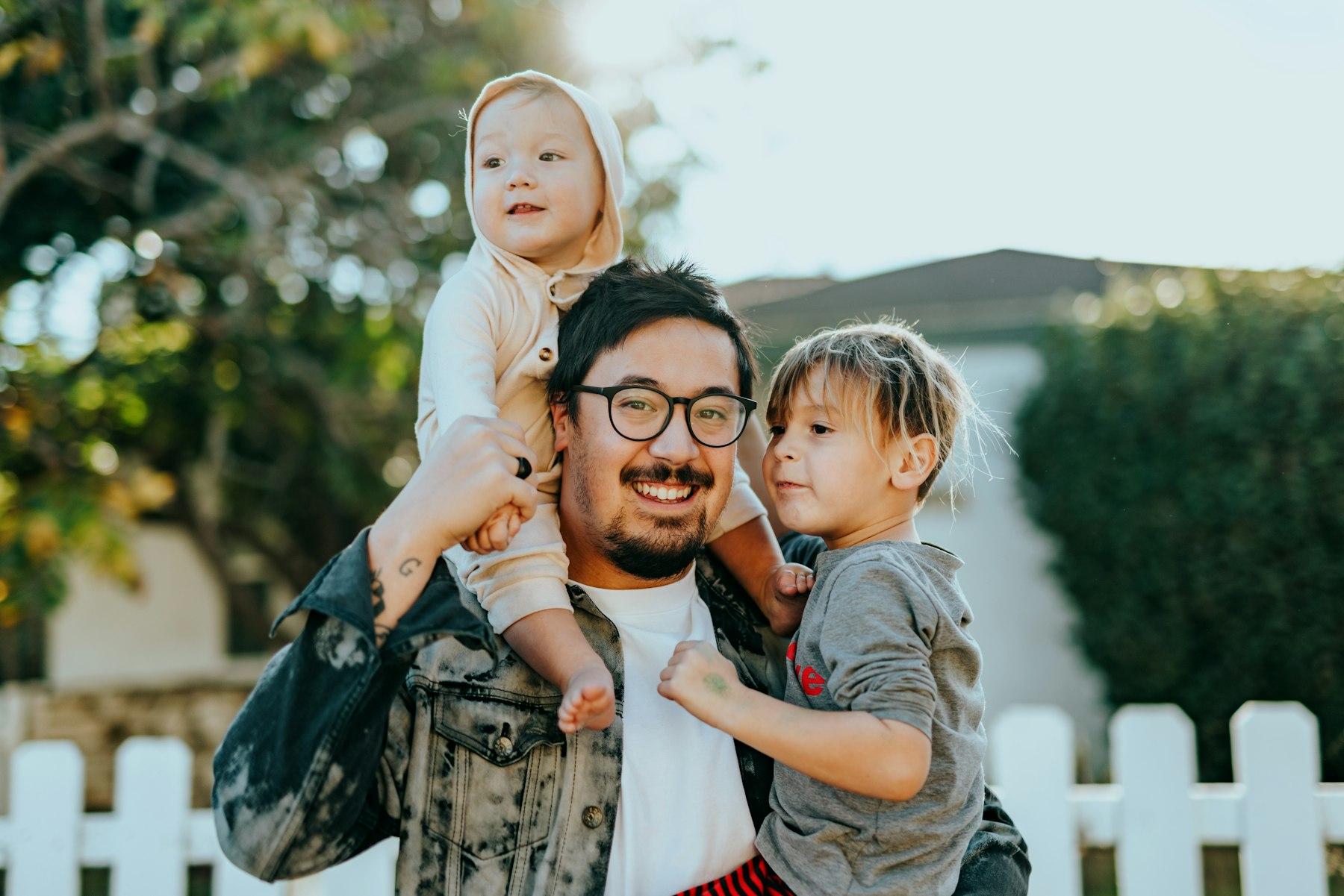 Professional nanny caring for a smiling child